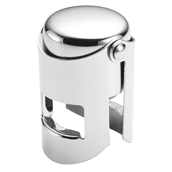 Rozsdamentes acél bor- és pezsgős palackzáró, szilikon tömítéssel, 5,5×3,8 cm