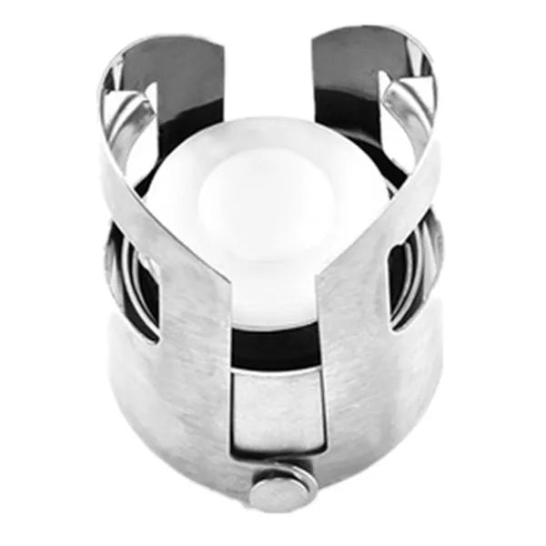 Rozsdamentes acél bor- és pezsgős palackzáró, szilikon tömítéssel, 5,5×3,8 cm
