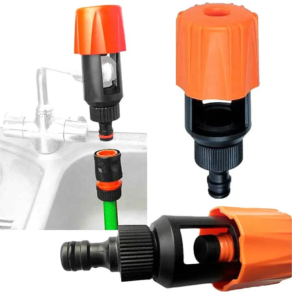 Csapadapter kerti tömlőhöz, 1/2''-3/4'', max 43 mm, fekete/narancs
