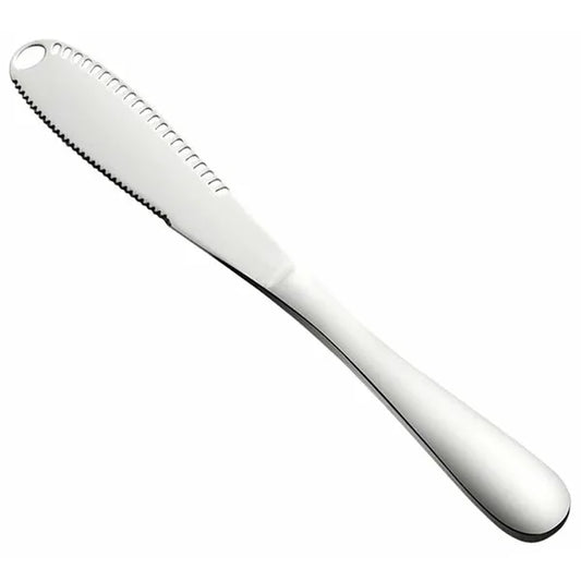 Lyukas vajazó kés, 20 cm, rozsdamentes acél, ezüst szín