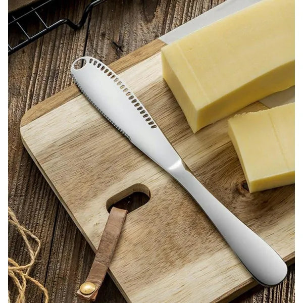 Lyukas vajazó kés, 20 cm, rozsdamentes acél, ezüst szín