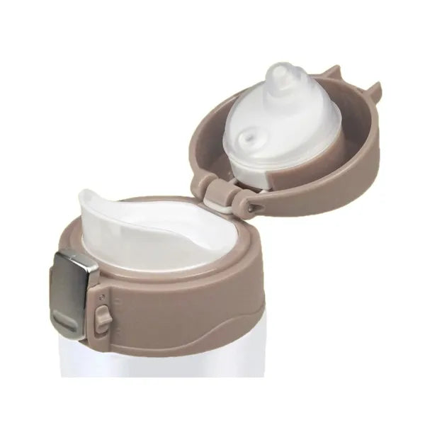 Fehér, rozsdamentes acél termoszbögre 450 ml, duplafalú