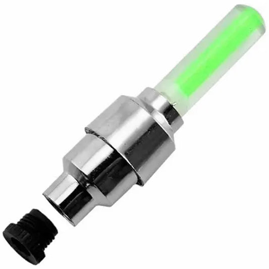 Zöld LED szelepsapka készlet autóhoz, motorhoz, kerékpárhoz – 2 db