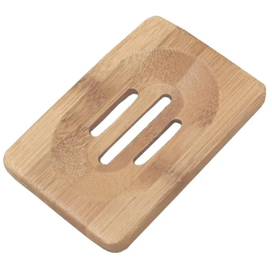 Bambusz szappantartó 3 vízelvezető lyukkal, csúszásgátló, 12×7,5 cm