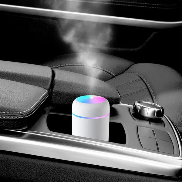 Ultrahangos USB párásító LED világítással, 300 ml, rózsaszín