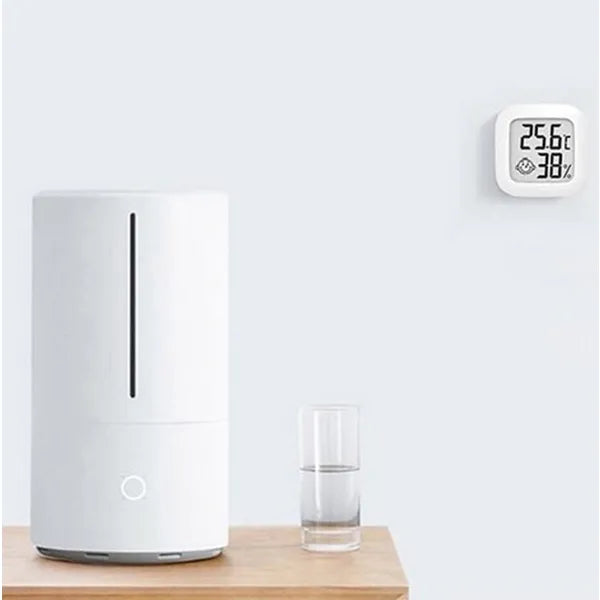 Beltéri digitális hőmérő‑higrométer, LCD, fehér, -10–70 °C, 10–90% RH