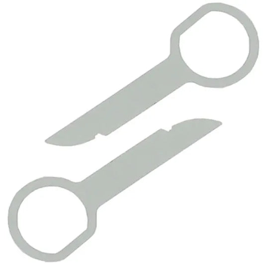 Autórádió kiszedő kulcsok, 2 db, acél, 9 cm – Audi/VW/Seat/Skoda/Mercedes/Ford