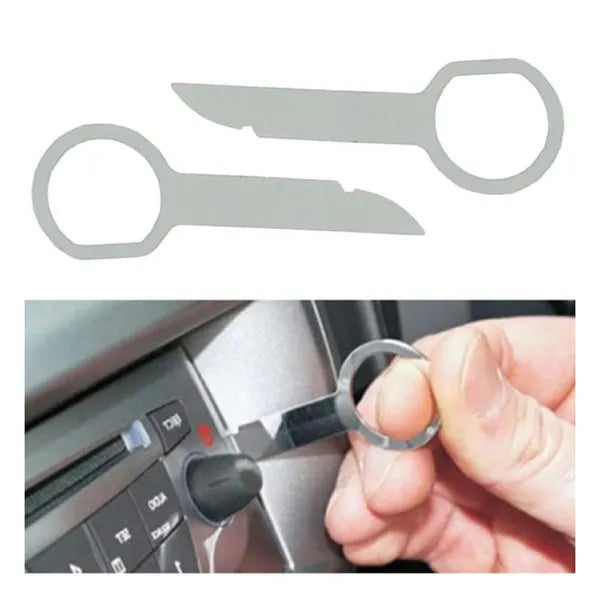 Autórádió kiszedő kulcsok, 2 db, acél, 9 cm – Audi/VW/Seat/Skoda/Mercedes/Ford