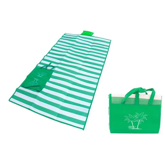 Vízhatlan zöld strandmatrac felfújható párnával 175×90 cm 300 g