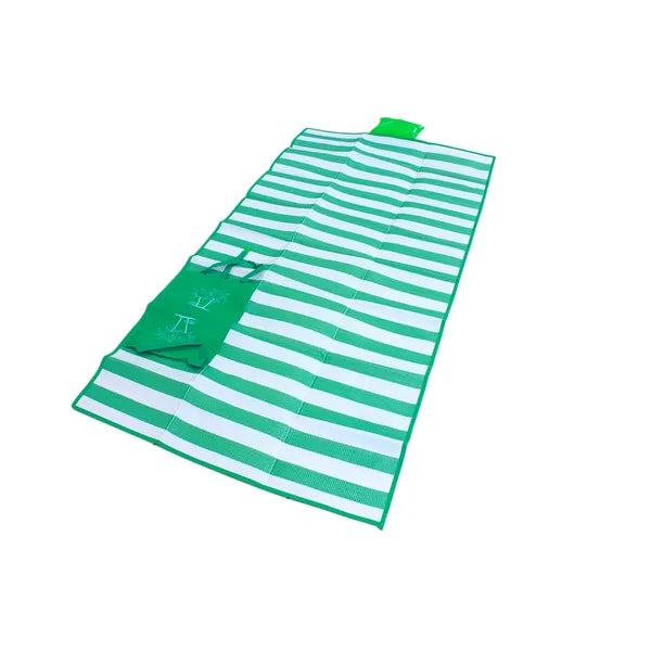 Vízhatlan zöld strandmatrac felfújható párnával 175×90 cm 300 g