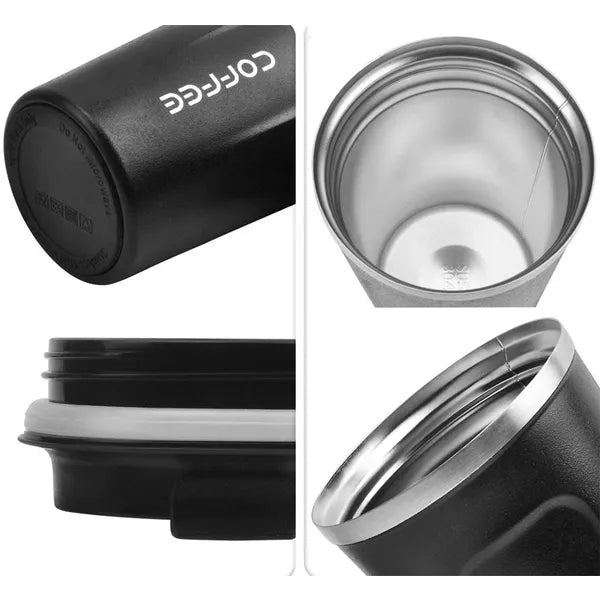 Termo pohár csúszásgátló bevonattal, ergonomikus markolattal, rozsdamentes acél, 510 ml, kék