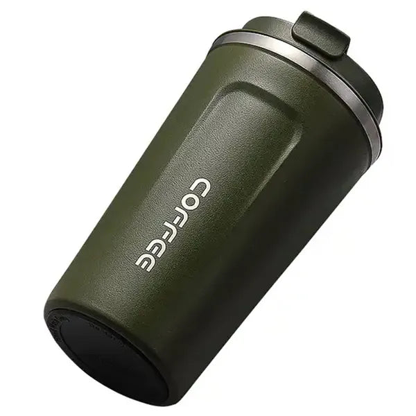 Zöld termikus bögre - 510 ml, rozsdamentes acél, ergonomikus fogás