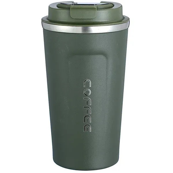 Zöld termoszbögre LCD hőmérő kijelzővel, 510 ml, rozsdamentes acél