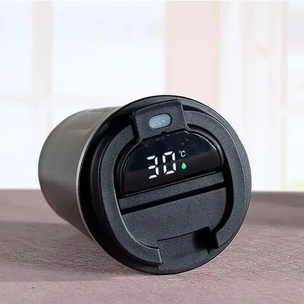 Zöld termoszbögre LCD hőmérő kijelzővel, 510 ml, rozsdamentes acél