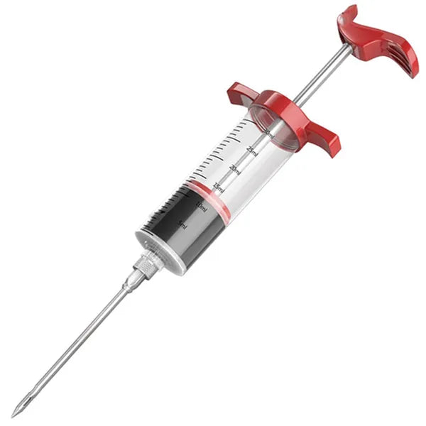 Húsinjektor 30 ml, 3 rozsdamentes acél tűvel, ergonomikus markolattal