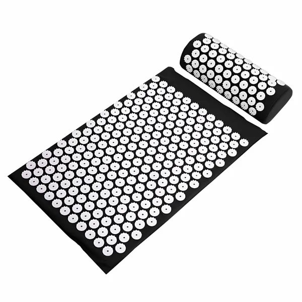 Akupresszúrás matrac szett, fekete, 60x40 cm, 7800 tüske + párna + táska