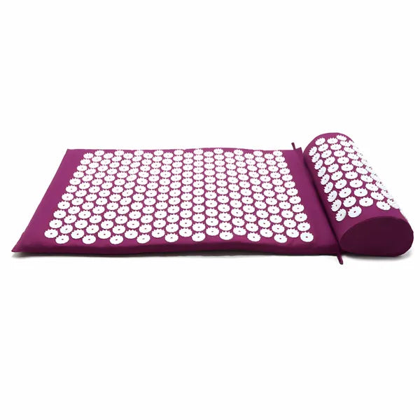 Akupresszúrás szett, lila: matrac 60×40×2 cm + párna, 7800 tüske