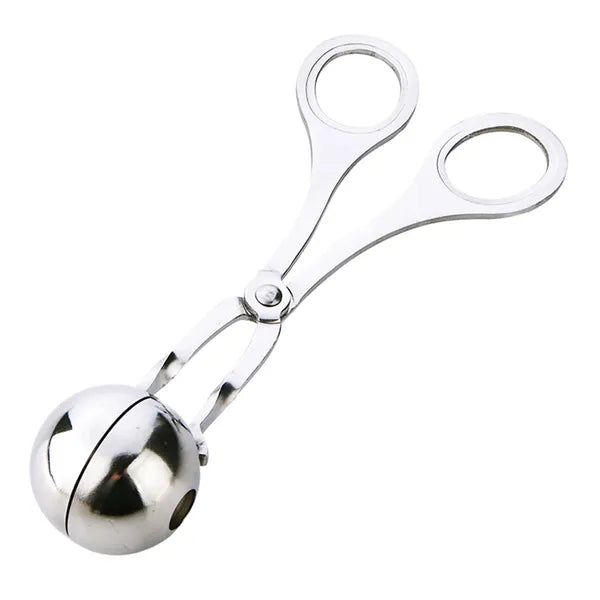 Húsgolyó formázó csipesz, rozsdamentes acél, 17 cm, ezüst