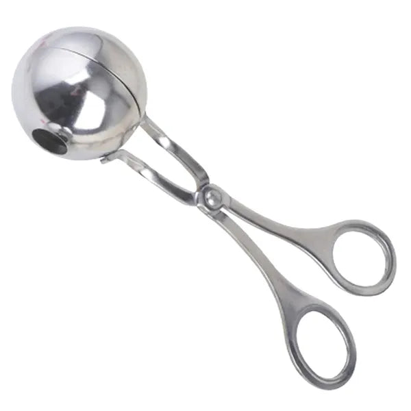 Húsgolyó formázó csipesz, rozsdamentes acél, 17 cm, ezüst