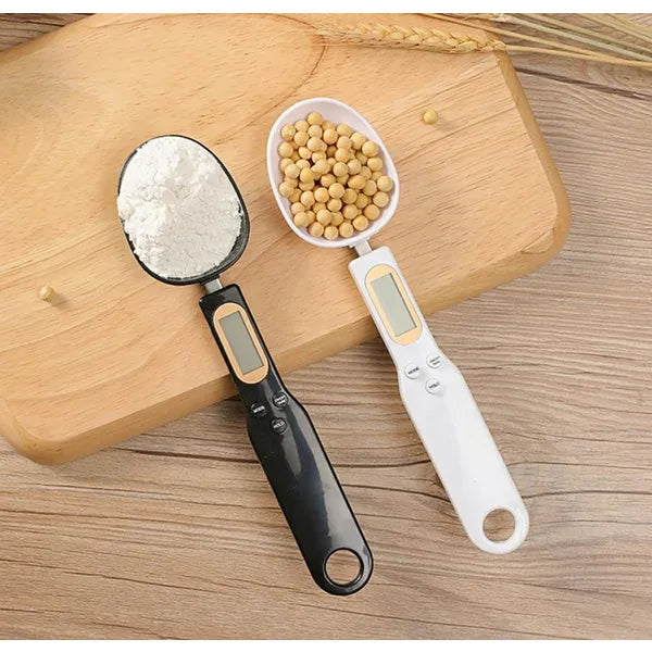 Nagy pontosságú digitális konyhai mérőkanál LCD kijelzővel, 500g / 0,1g, fehér