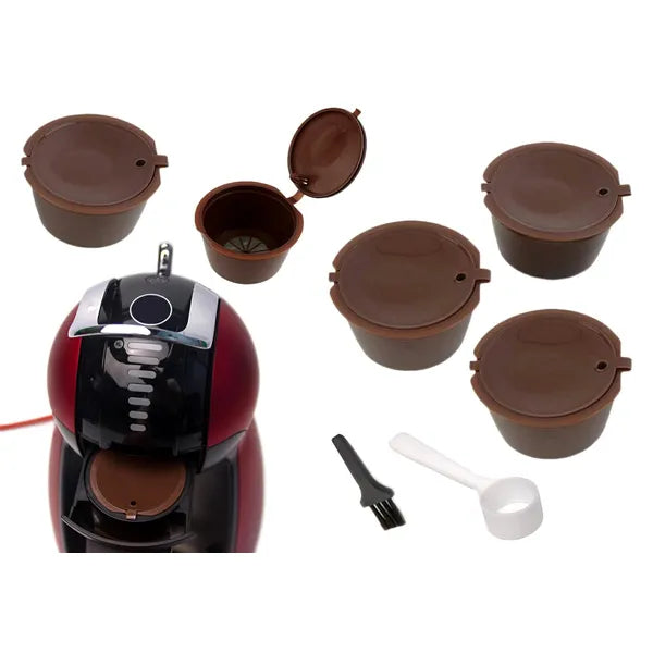 5 db újratölthető kávékapszula szett Dolce Gusto gépekhez, kanállal