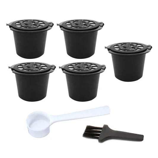 5 db újrahasználható kávékapszula Nespresso gépekhez, acélszűrős