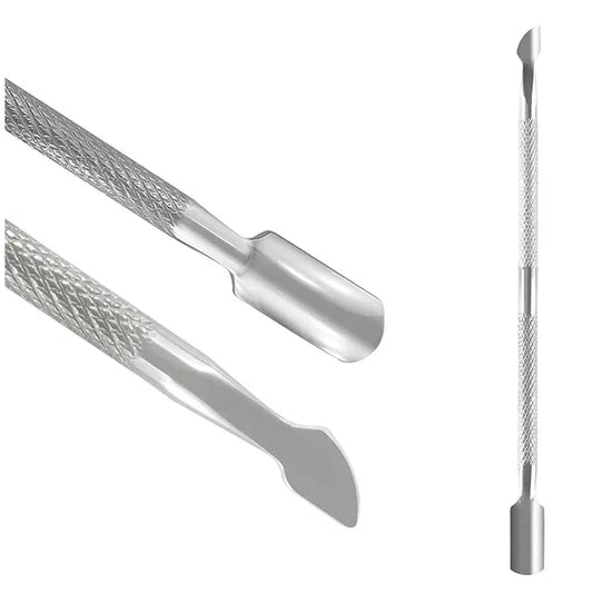 Rozsdamentes acél körömágybőr kaparó, kétoldalas, 13 cm