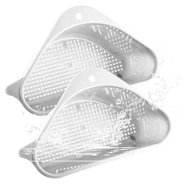 Sarok mosogató szivacstartó tapadókoronggal, fehér PP műanyag, 21×14×9 cm