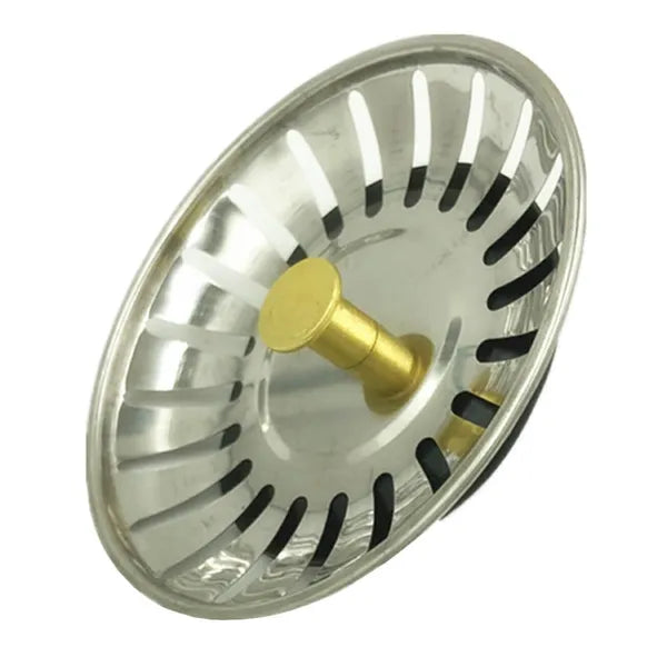 Acél mosogató szűrő-dugó, univerzális, 77 mm, ezüst