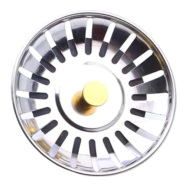 Acél mosogató szűrő-dugó, univerzális, 77 mm, ezüst