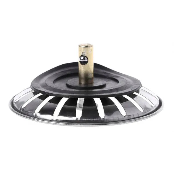 Acél mosogató szűrő-dugó, univerzális, 77 mm, ezüst
