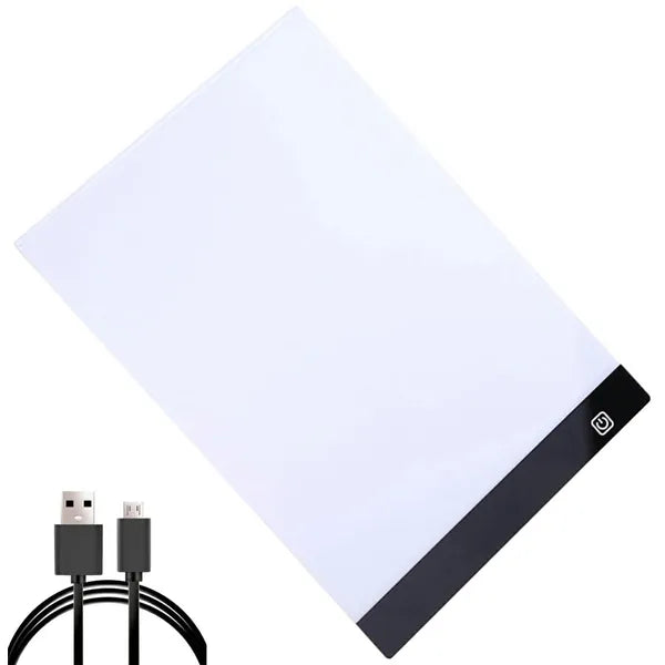 A4 LED világító rajztábla, 3 fényerő, USB, akril, vékony