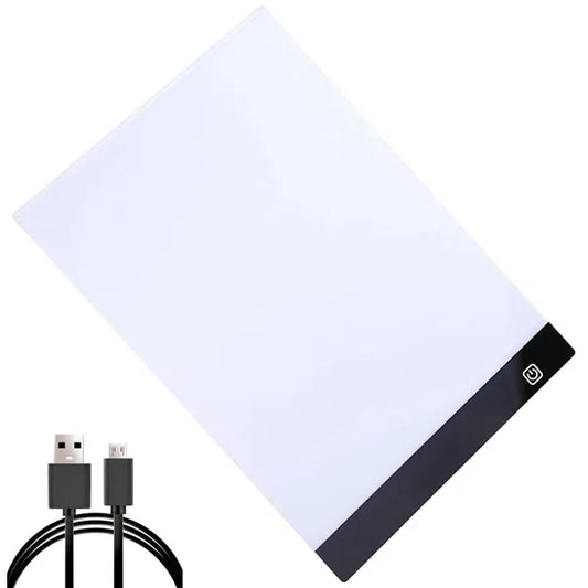 A4 LED világító rajztábla, 3 fényerő, USB, akril, vékony