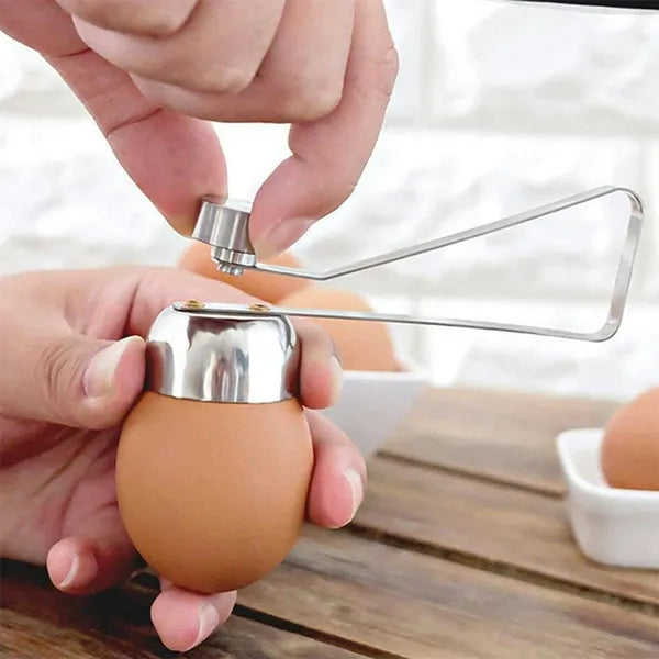 Rozsdamentes acél tojásfejvágó olló, 10 cm, lágytojás tetejének levágásához