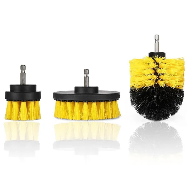 3 darabos tisztítókefe készlet fúrógéphez, 1/4'' rögzítés, nylon