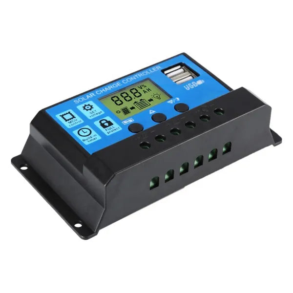 Napelemes töltésszabályozó pwm lcd 12/24v 30a
