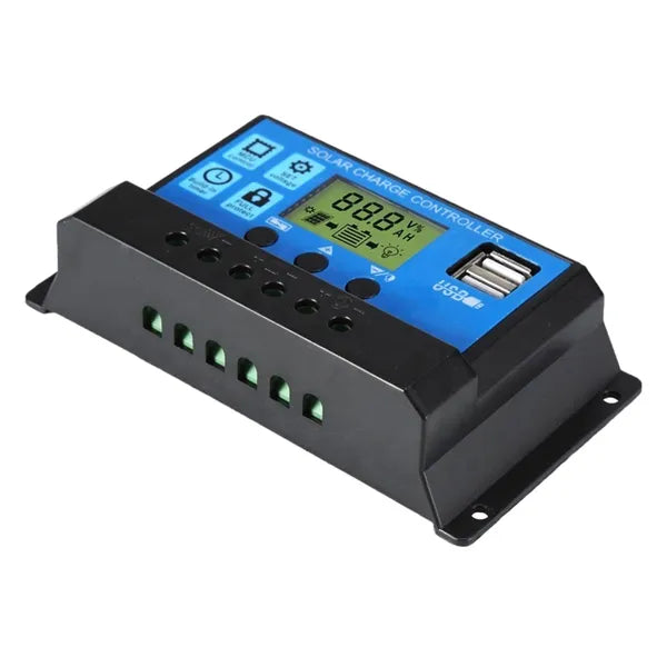 Napelemes töltésszabályozó pwm lcd 12/24v 30a