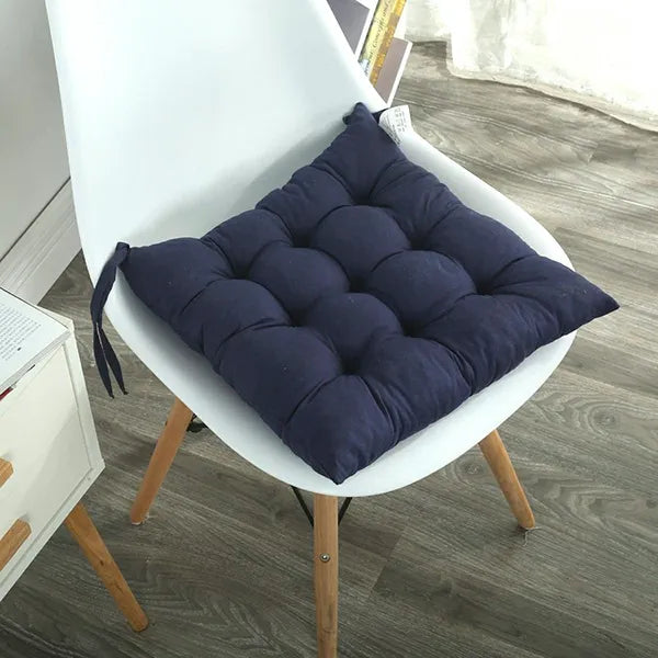 Sötétkék 40×40 cm poliészter székpárna, 8 cm vastag, kültéri-beltéri