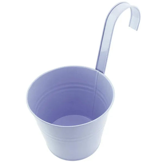 Világoslila, horganyzott acél balkonláda akasztóval, 16 cm