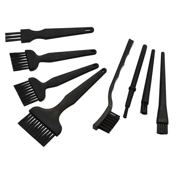 Antisztatikus ESD ecsetkészlet, 8 darab, 12,5–17 cm, fekete