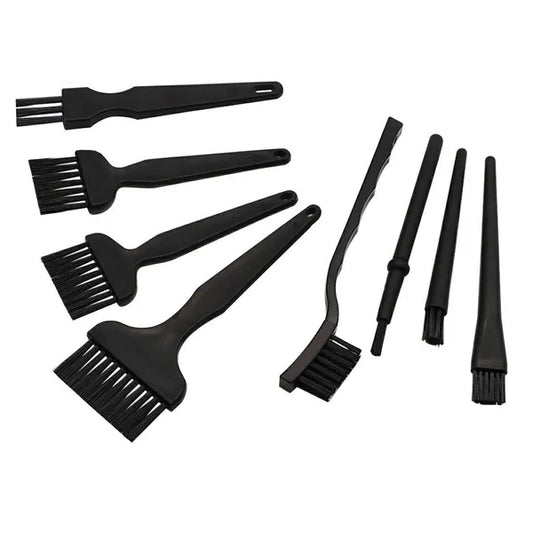 Antisztatikus ESD ecsetkészlet, 8 darab, 12,5–17 cm, fekete
