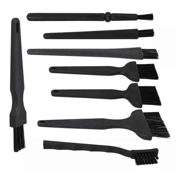 Antisztatikus ESD ecsetkészlet, 8 darab, 12,5–17 cm, fekete