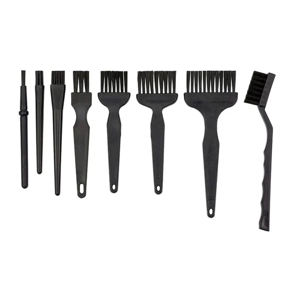 Antisztatikus ESD ecsetkészlet, 8 darab, 12,5–17 cm, fekete