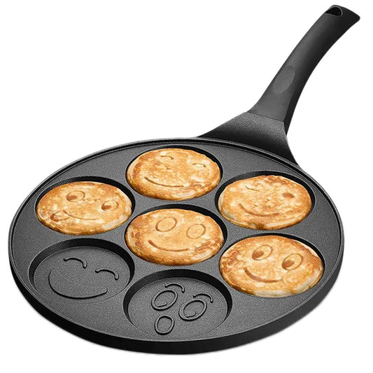 7 rekeszes, mosolygós palacsintás és tojássütő serpenyő, 26 cm