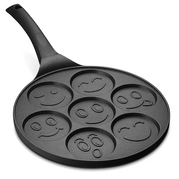 7 rekeszes, mosolygós palacsintás és tojássütő serpenyő, 26 cm