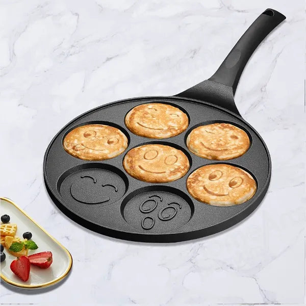 7 rekeszes, mosolygós palacsintás és tojássütő serpenyő, 26 cm