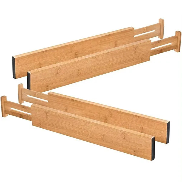 Bambusz fiókelosztó, állítható 43–56 cm, 4 db, barna