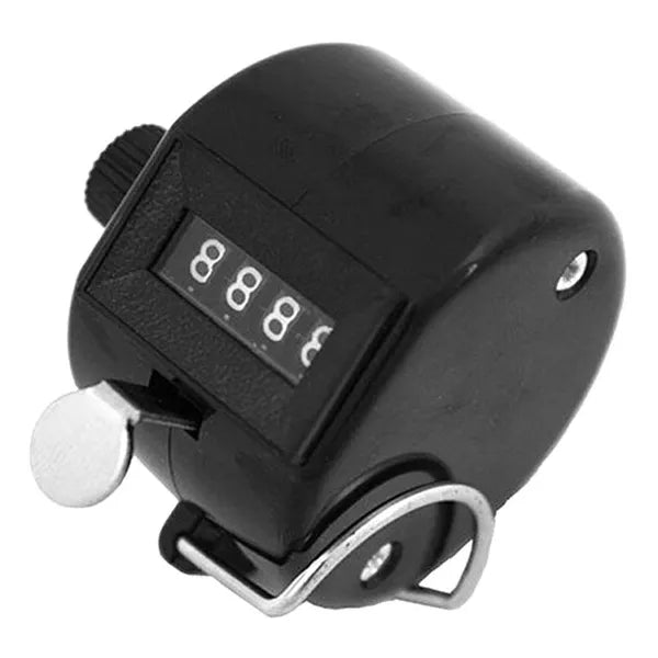 Kézi műanyag számláló clicker, fekete, 4 számjegyű (0-9999)