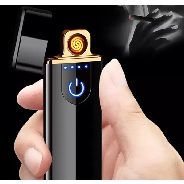 Elektromos USB-s izzógyújtó, fekete, automatikus kikapcsolás