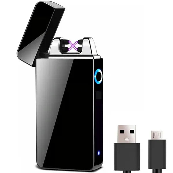 USB töltésű kompakt plazma öngyújtó, fekete